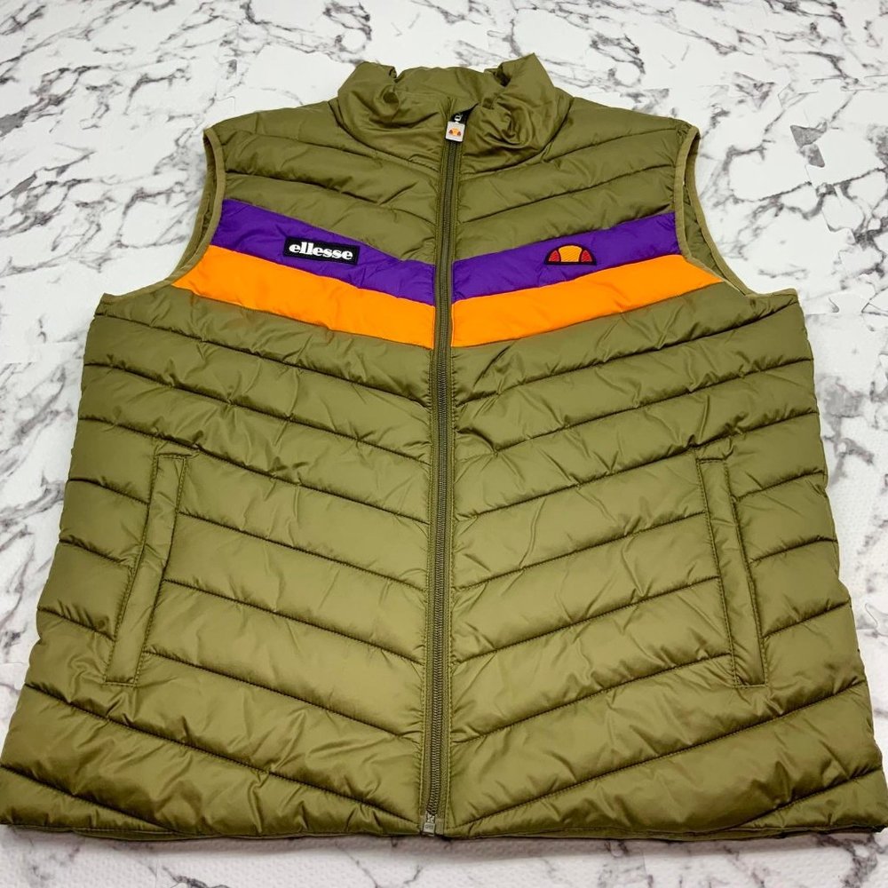 Men’s Ellesse Olive Green Padded Vest